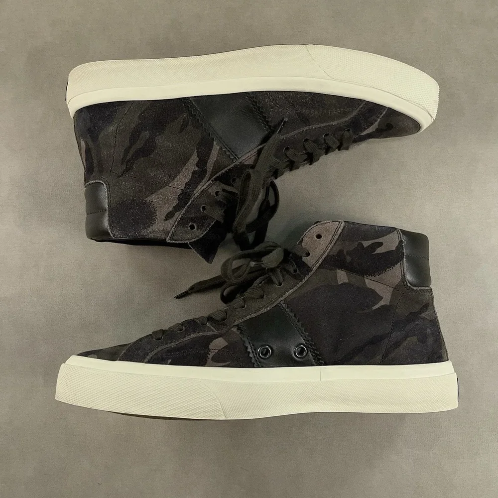 Tom Ford Camo Cambridge Hi Taupe Black Camouflage‎ Sneakers Men's Size 8.5